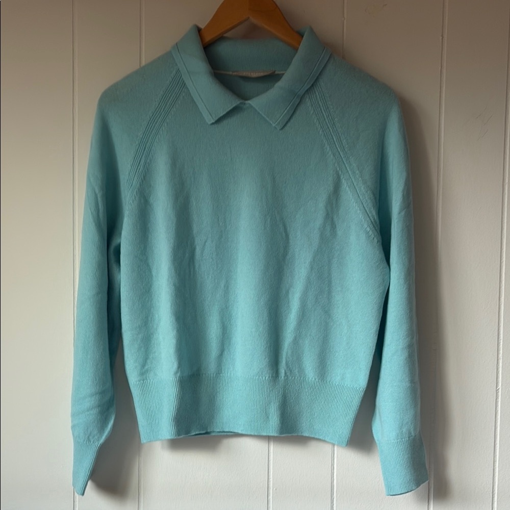 Everlane Blue Cowl Neck Sweater Lightweight Knit